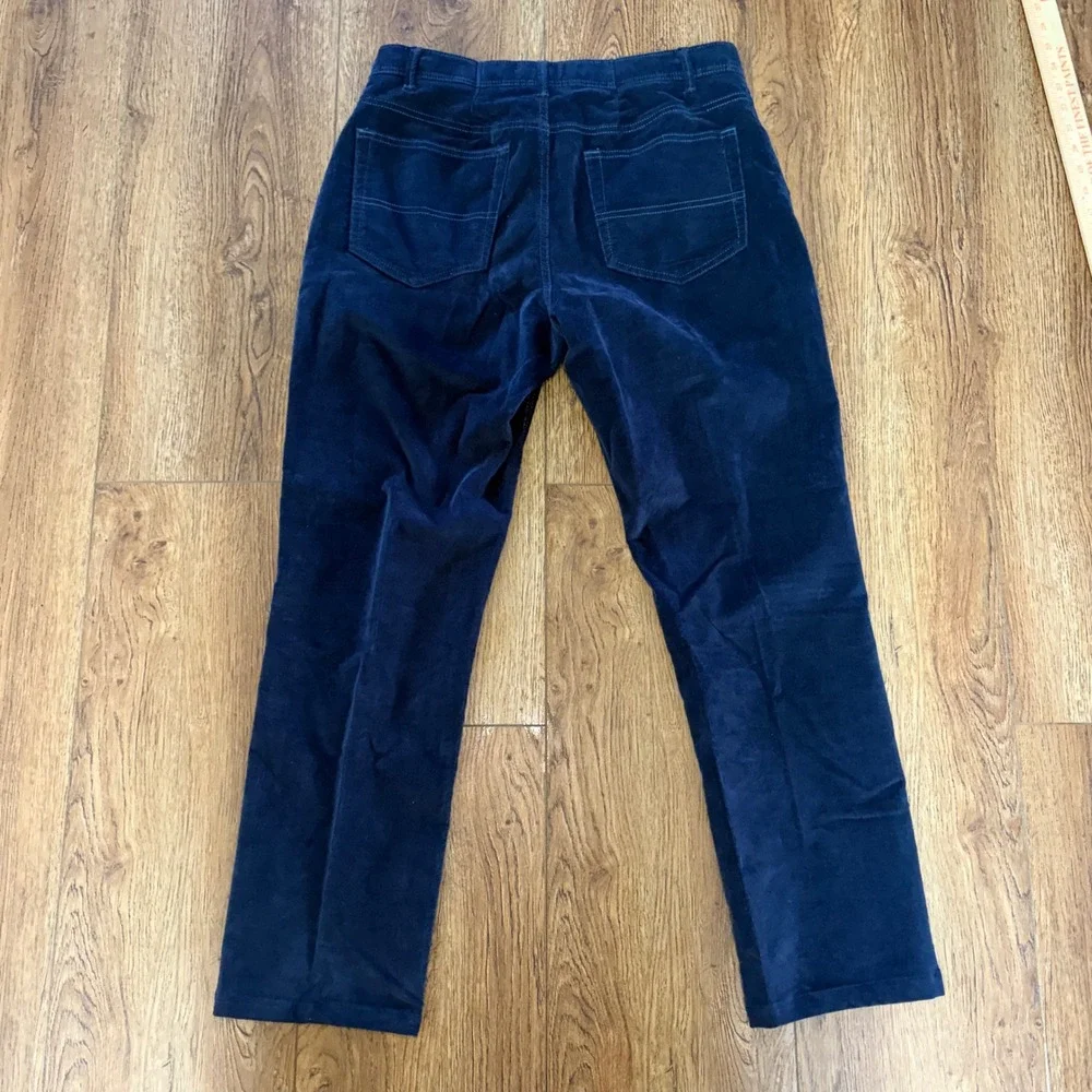 Joseph Abboud‎ Mens Navy Blue Corduroy Pants 34x30 Straight Leg Cotton Blend